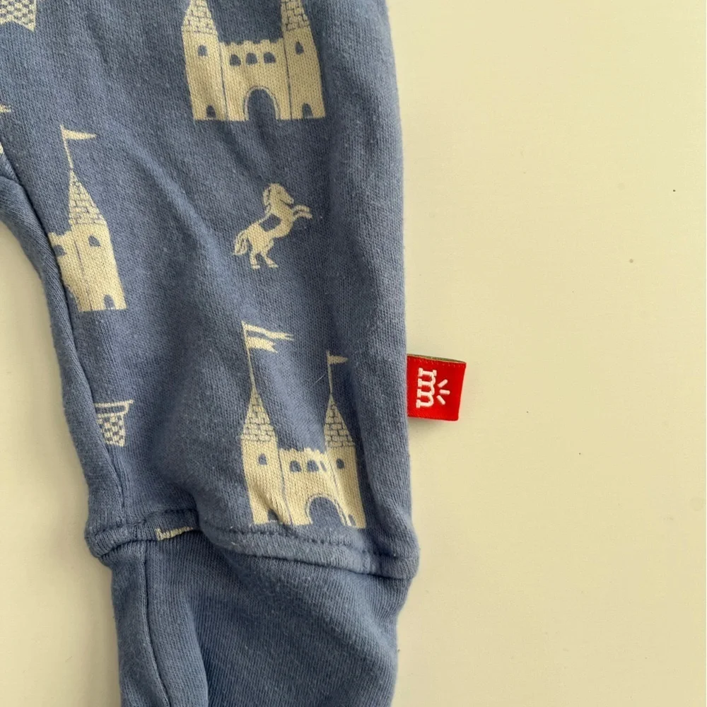 Magnetic Me castles and knights Navy and Cream Hooded Kids Footie